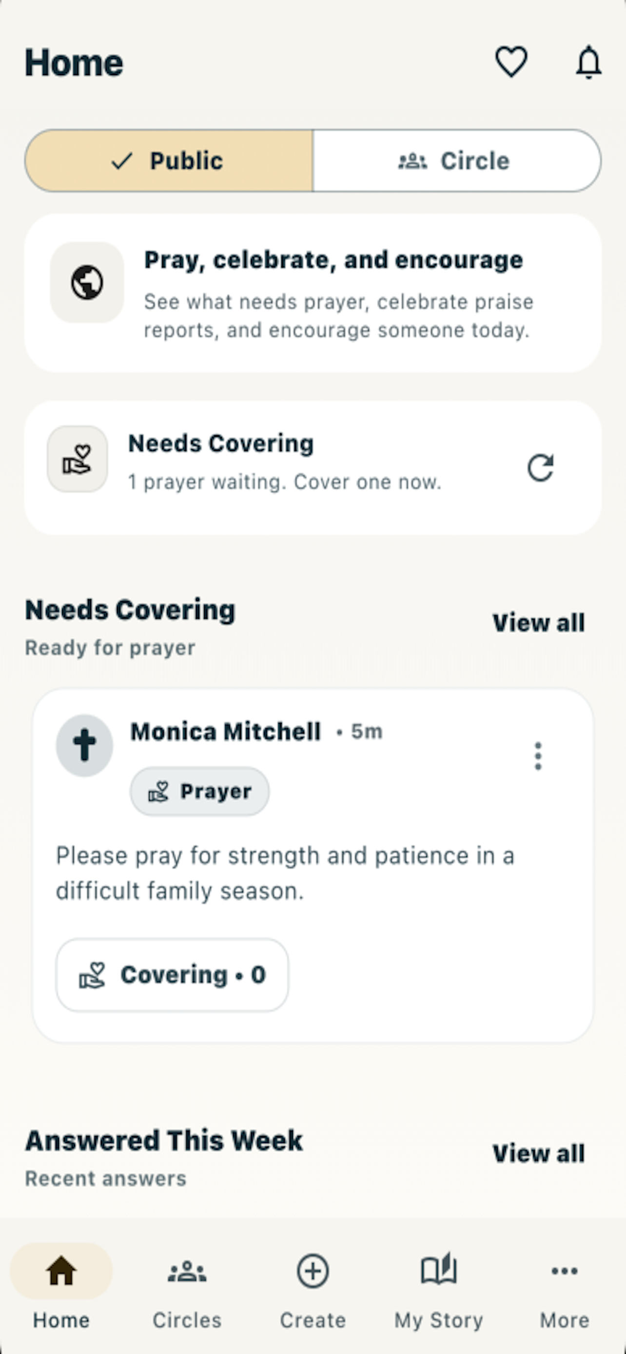 Needs Covering screen in Praise Report
